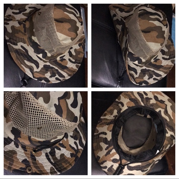 NWOT. CAMO WIDE BRIM NET SIDED HAT - snaps up too - Picture 1 of 1